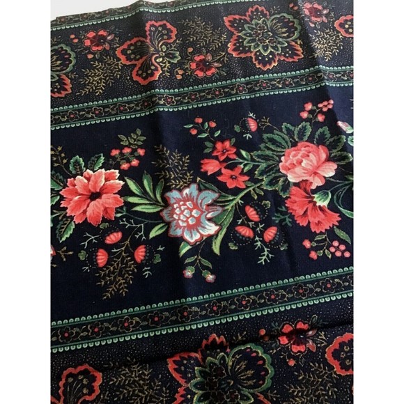 Joan Kessler Cotton Fabric Concord Red Flowers Floral Stripes Blue Gold Quilt US - Picture 5 of 5